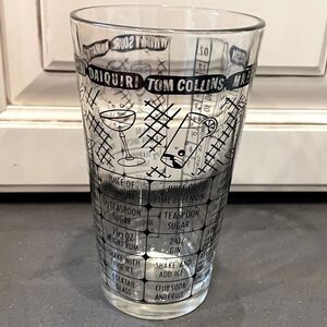 Vintage Federal Glass drink mixer printed graphic recipe tumbler